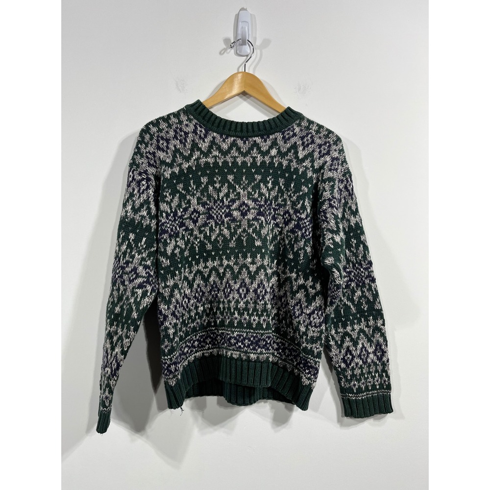 Vintage Trails End Fair Isle Sweater Crewneck Knit Pullover Medium Granola Folk